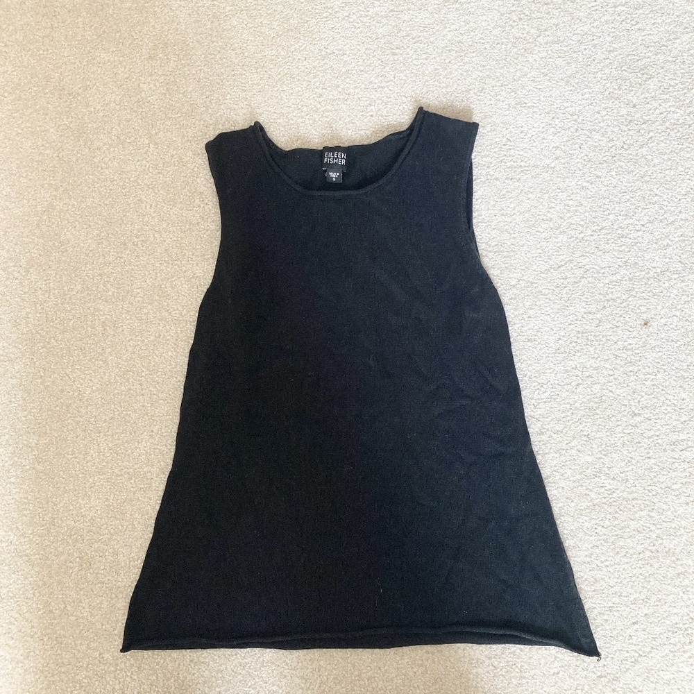 4/$20 Eileen Fisher Women's size small black tank top silk/cashmere